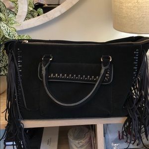 Black fringe handbag